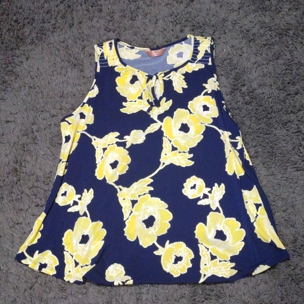 EUC flower blouse with front tie